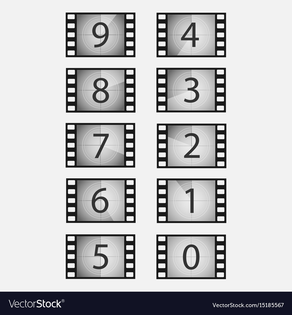 Movie countdown set Royalty Free Vector Image - VectorStock