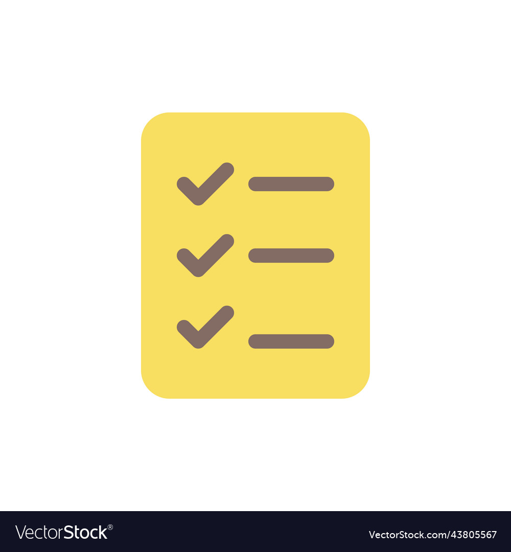 Shopping list flat color ui icon vector image Shopping list flat color ui icon