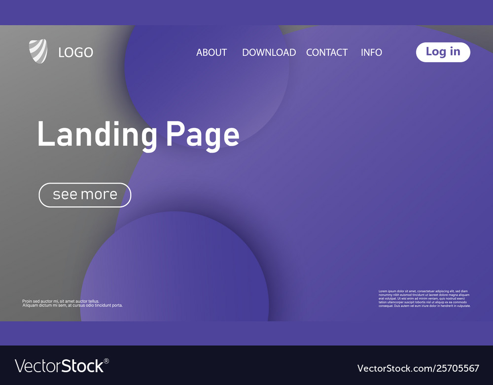 Website landing page material design Royalty Free Vector