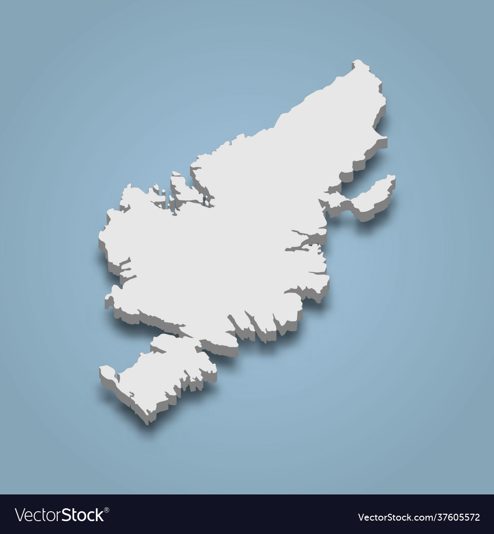 3d isometric map lewis and harris is an island Vector Image