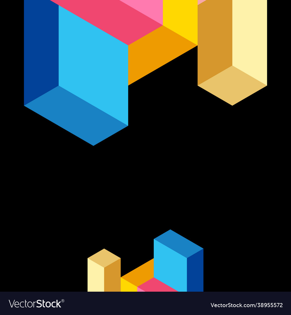 Abstract background 3d cubes cubic elements vector image Abstract background 3d cubes cubic elements