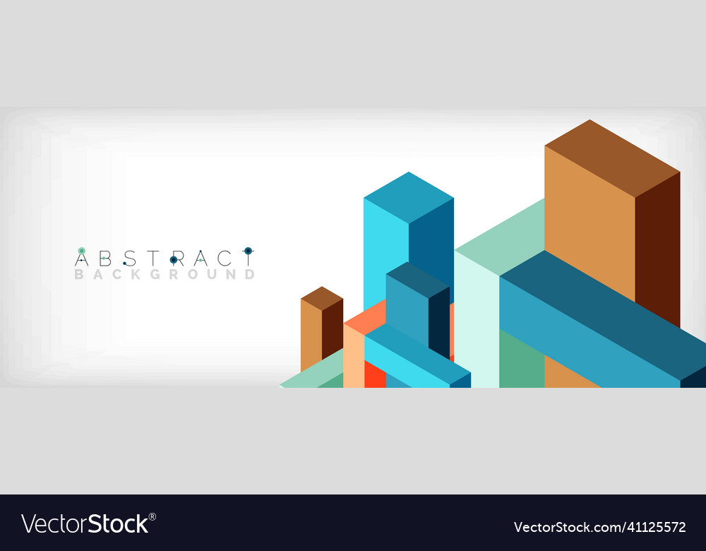 Abstract background 3d cubes cubic elements vector image Abstract background 3d cubes cubic elements