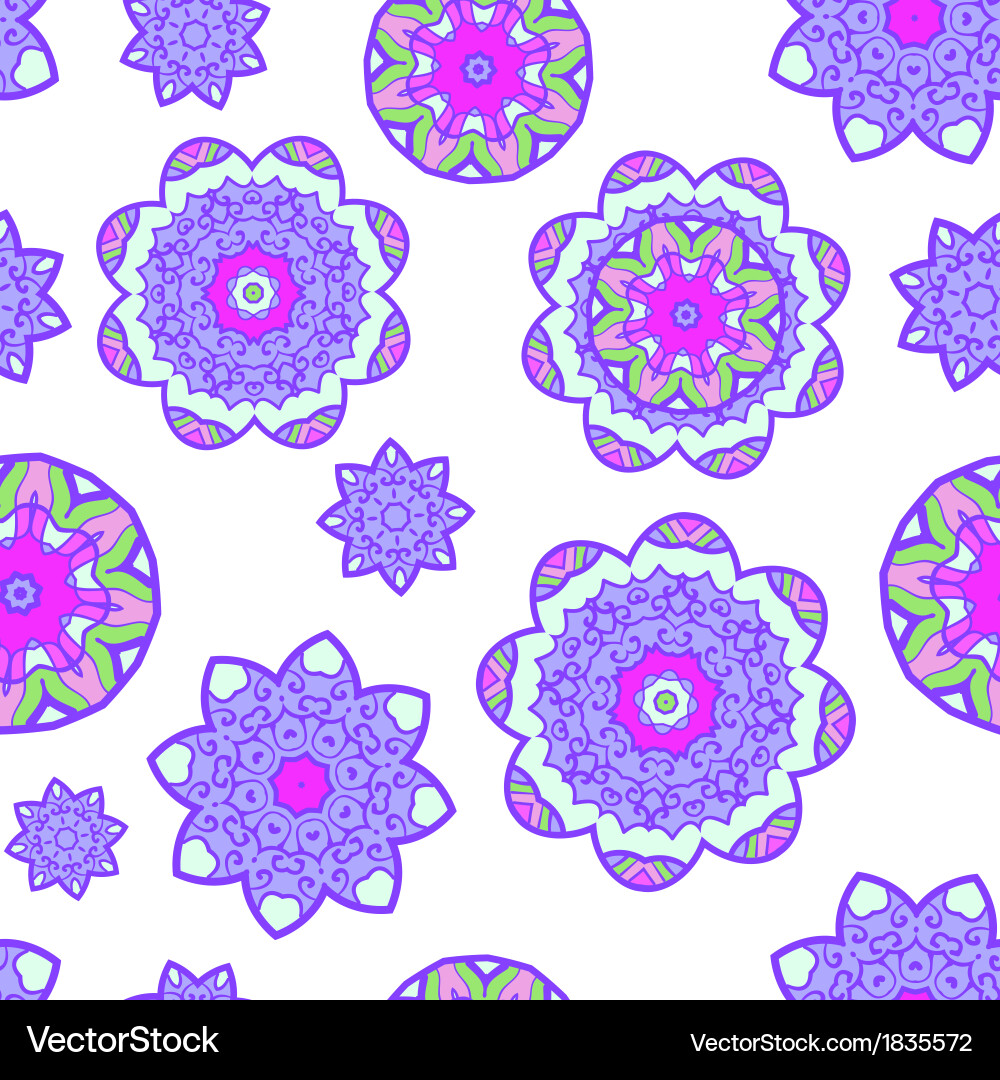 Abstract flower seamless pattern Royalty Free Vector Image