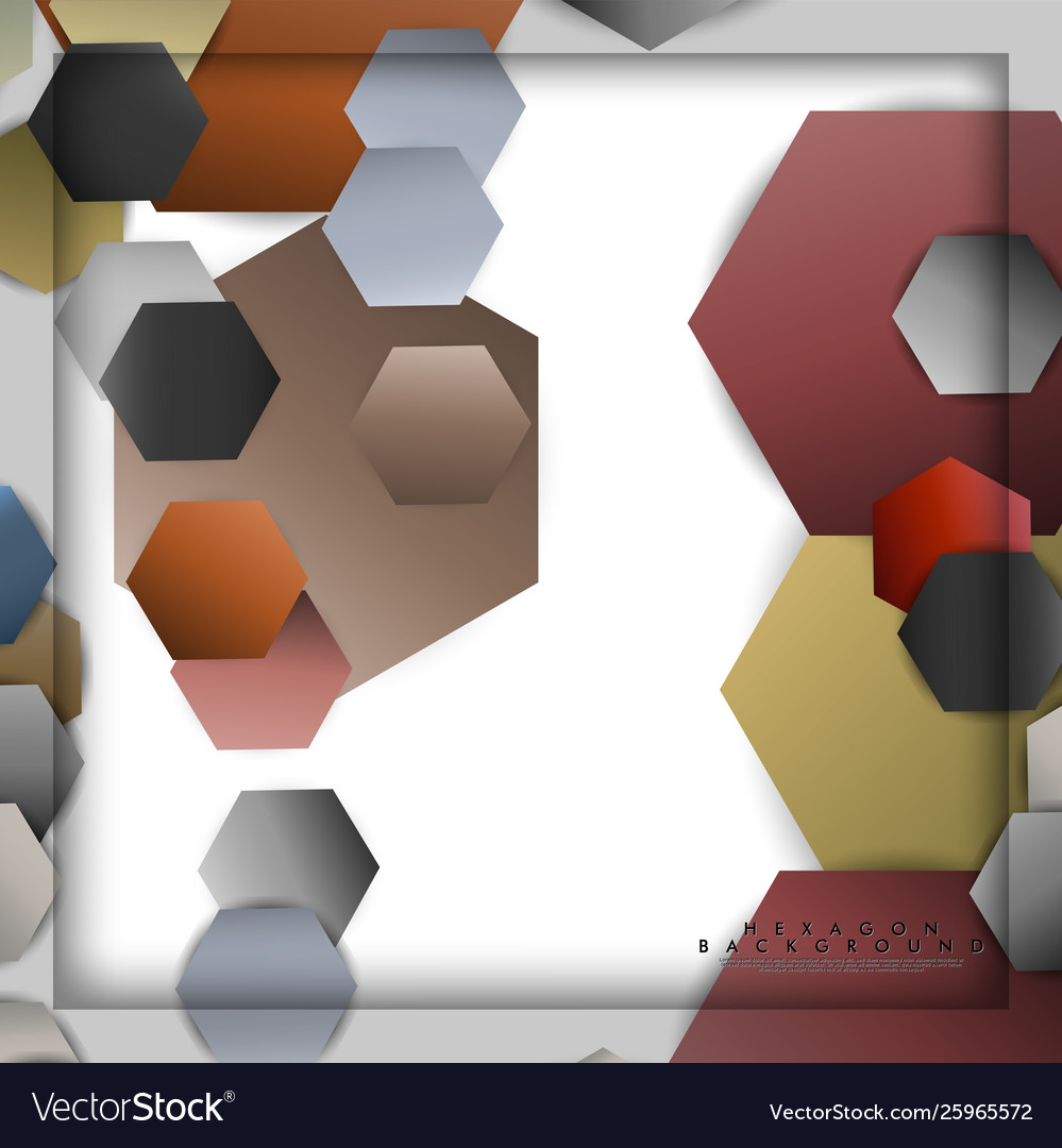 Abstract hexagon background with color stone vector image Abstract hexagon background with color stone