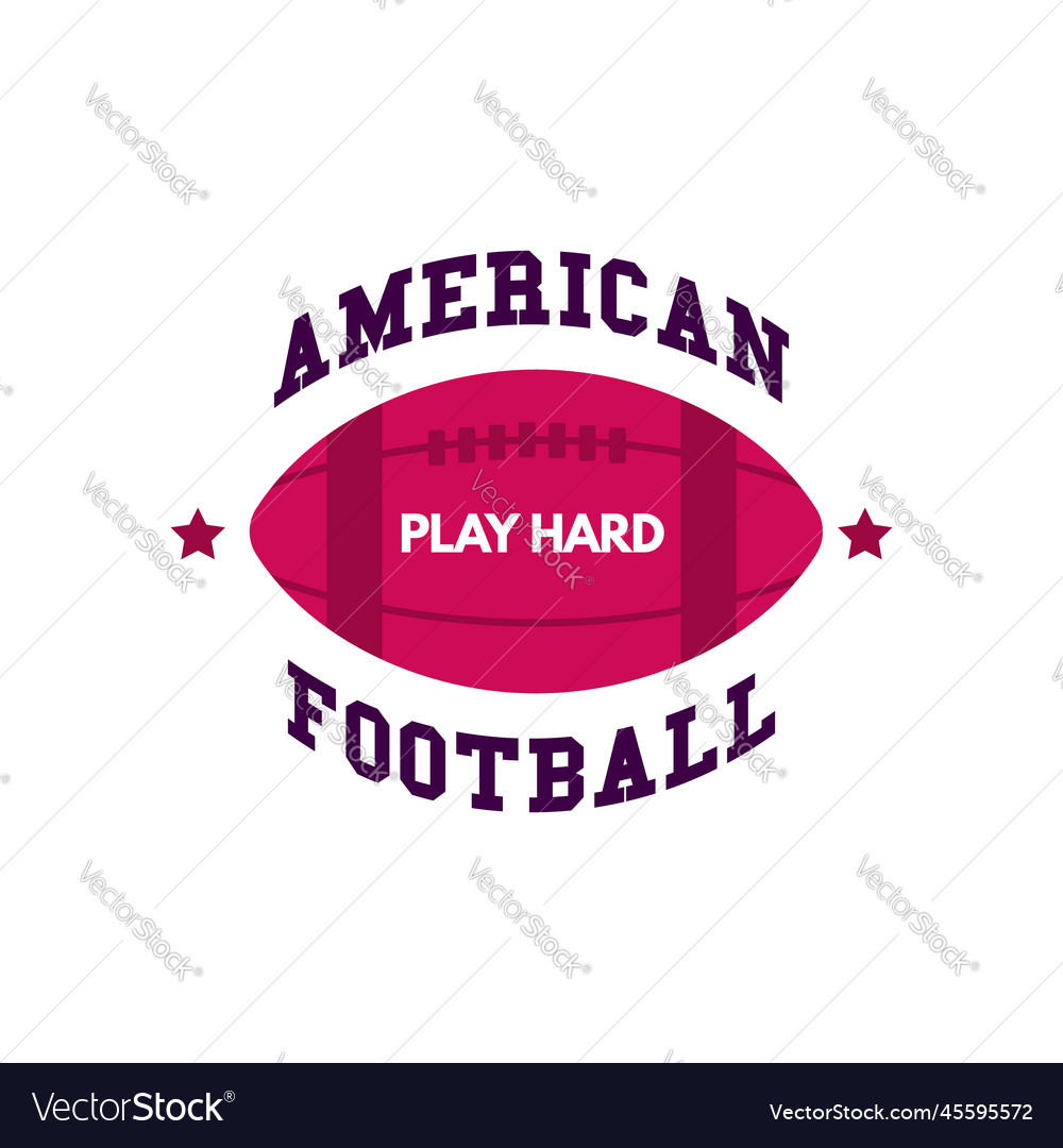 American football logo template with ball rugby vector image American football logo template with ball rugby