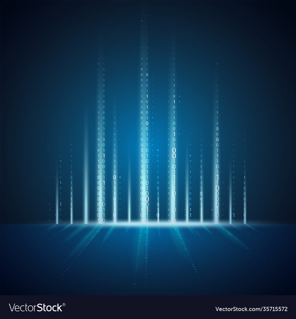 Binary code on abstract background vector image Binary code on abstract background