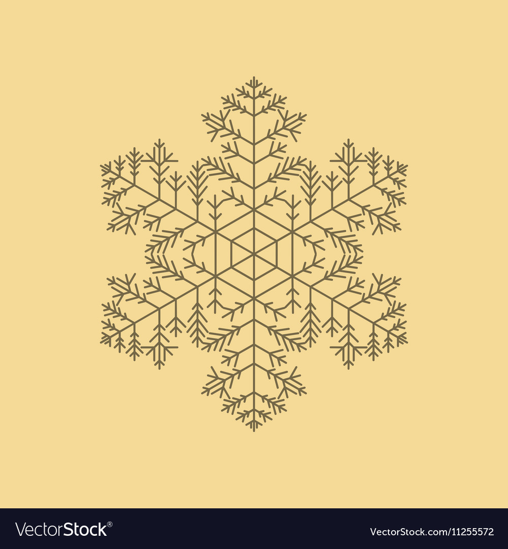 Flat on background of snowflake