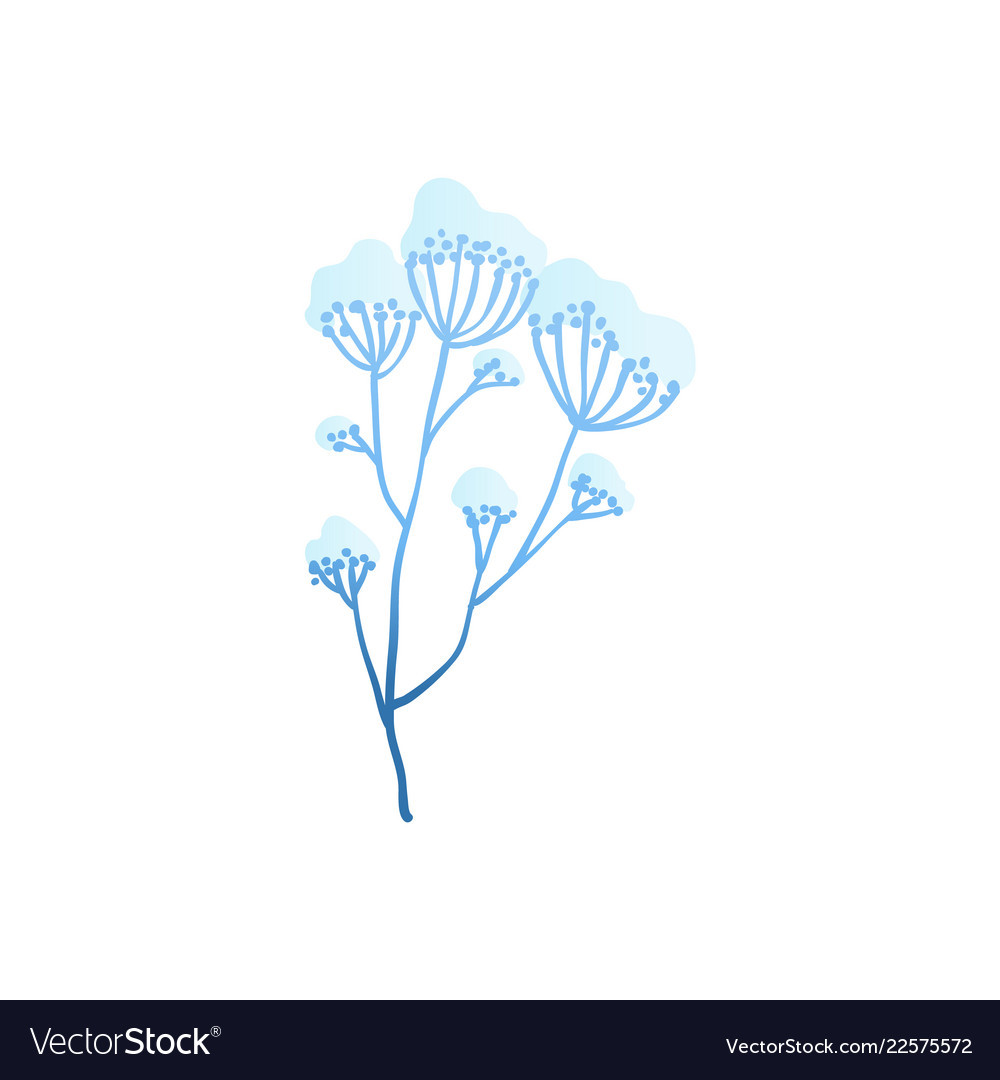 Flat winter abstract plant floral snowcap