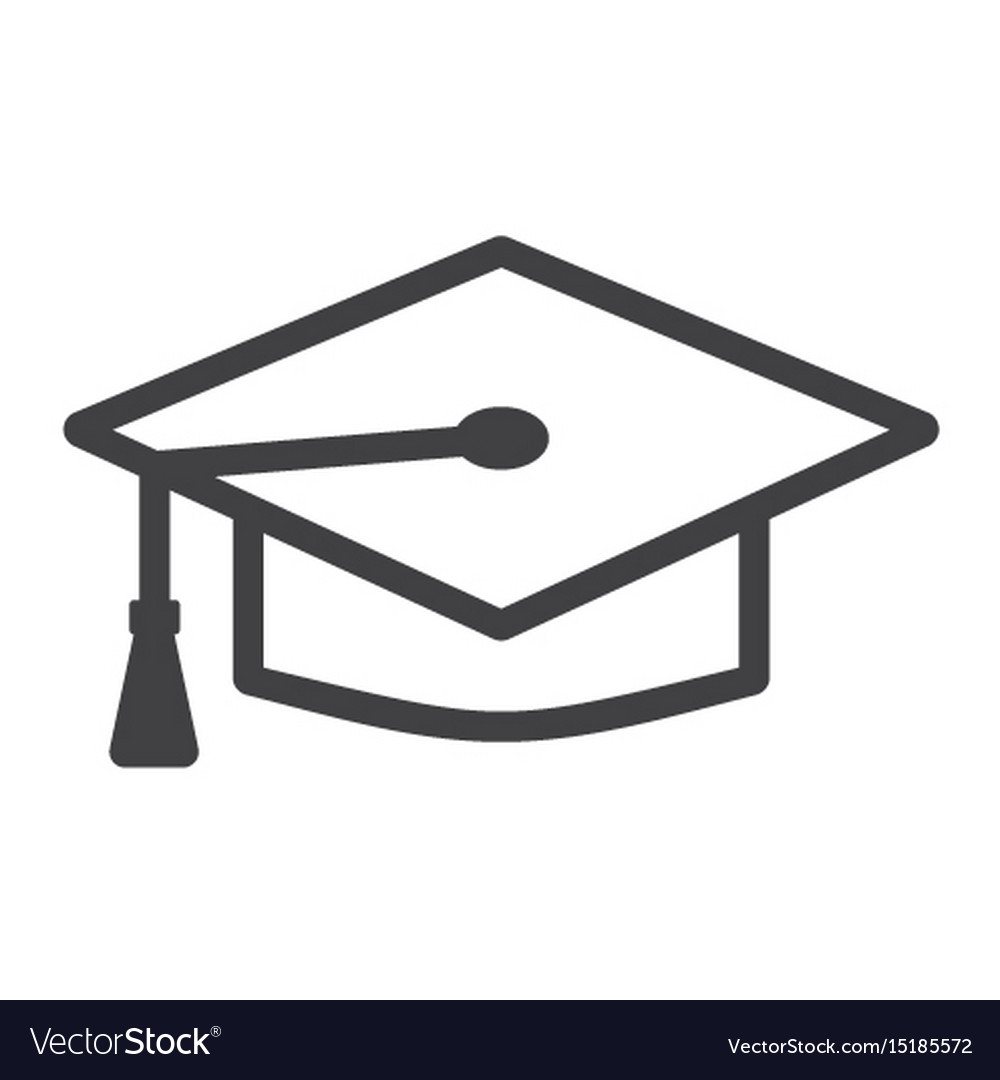 Download Graduation cap line icon education and knowledge Vector Image