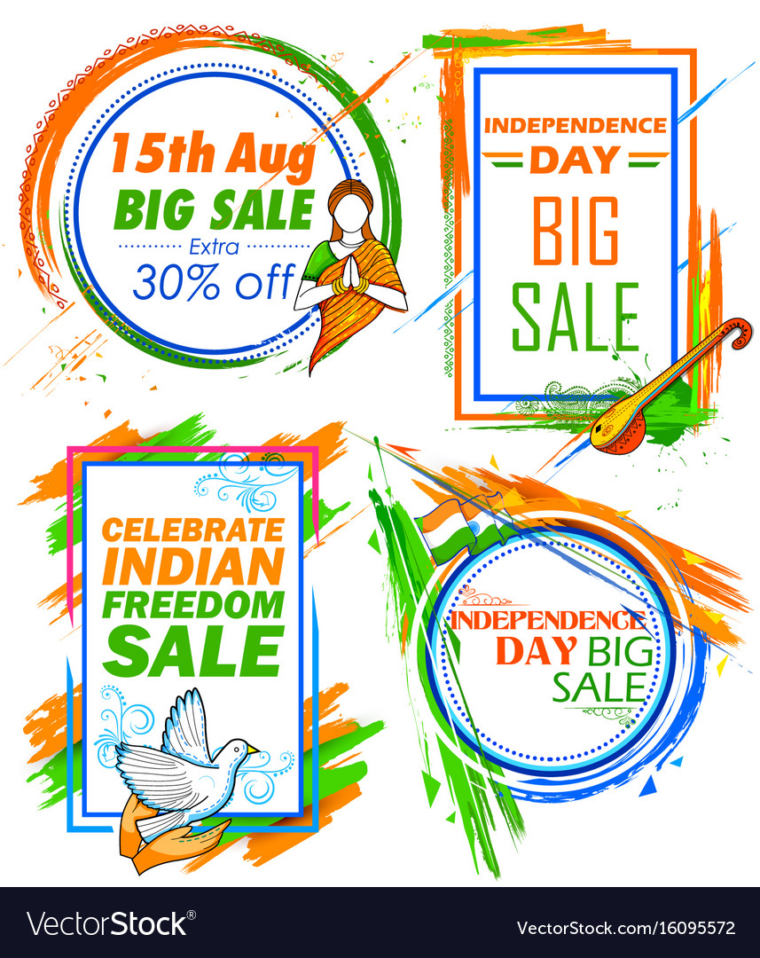 Independence day of india sale banner with indian