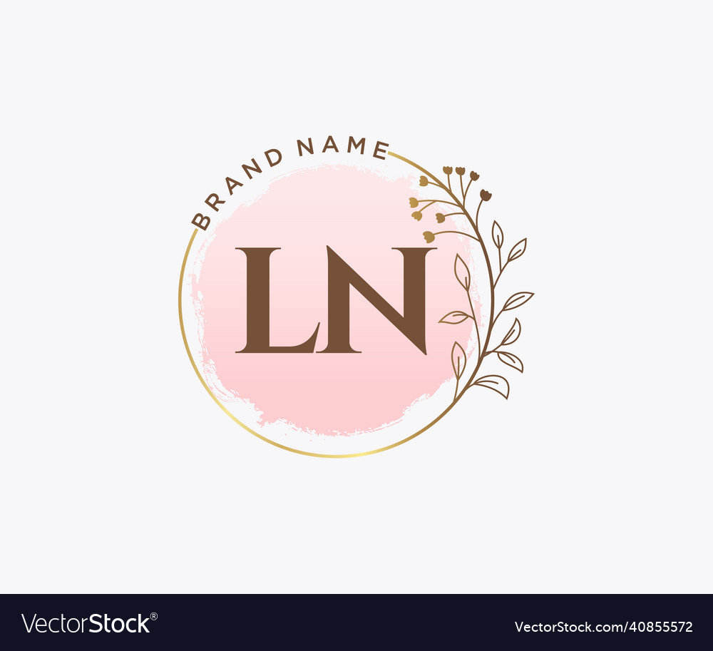 Initial ln feminine logo usable for nature salon