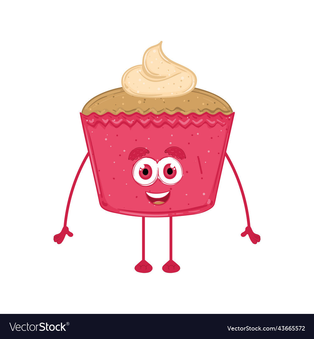 Isolierte glasierte Cupcake Cartoon kawaii