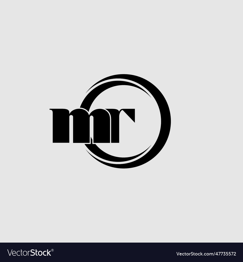 Letters mr simple circle linked line logo