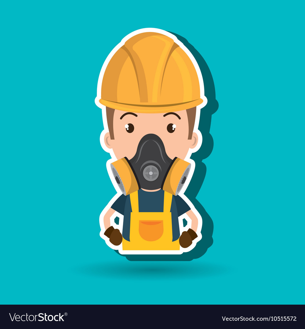 Man worker mask gas Royalty Free Vector Image - VectorStock