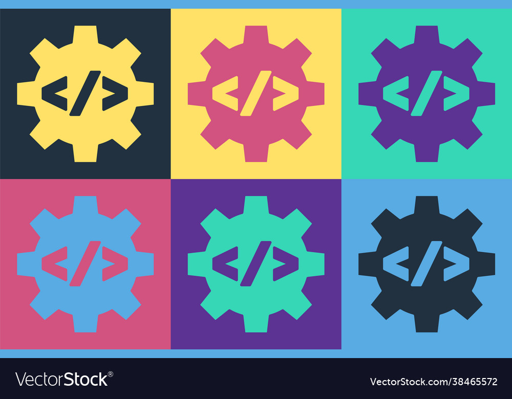 Pop art web design and front end development icon