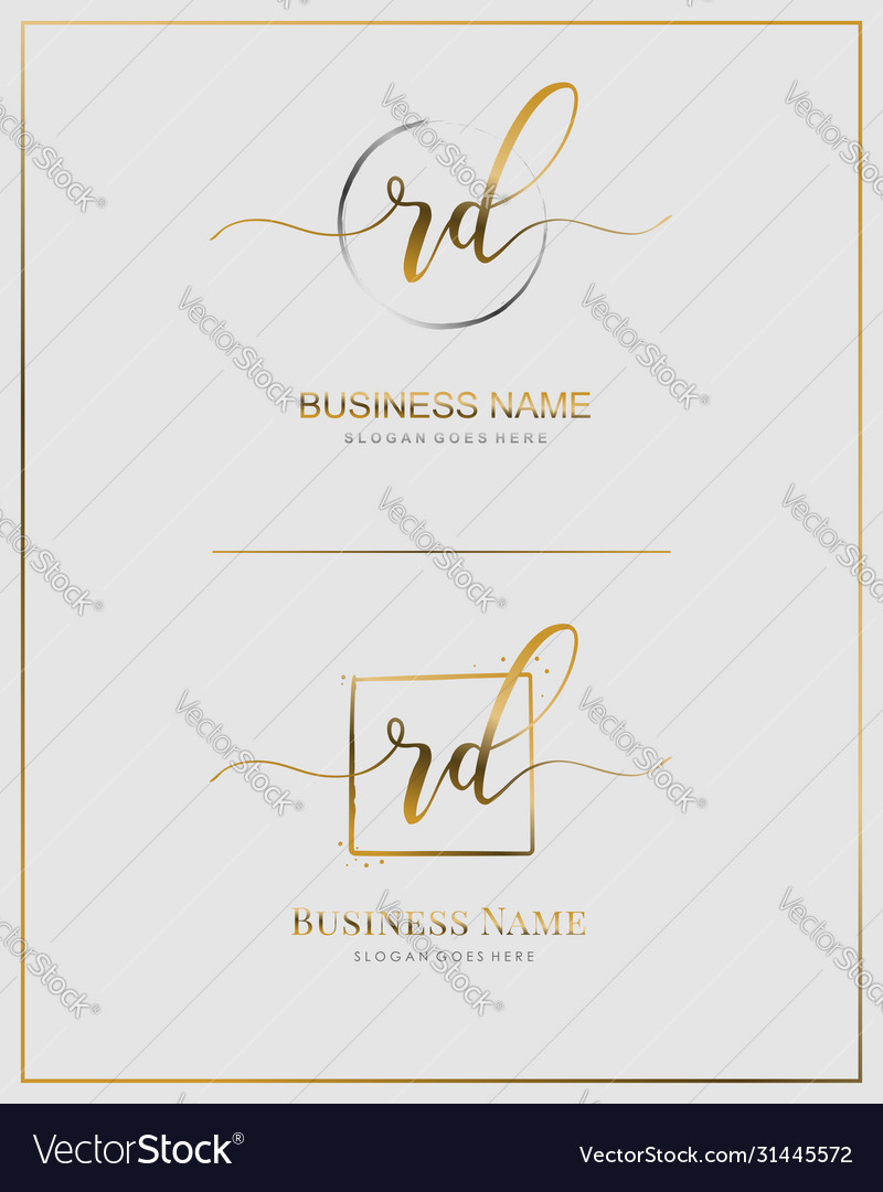 RD Initial Monogram Logo - Elegant Script