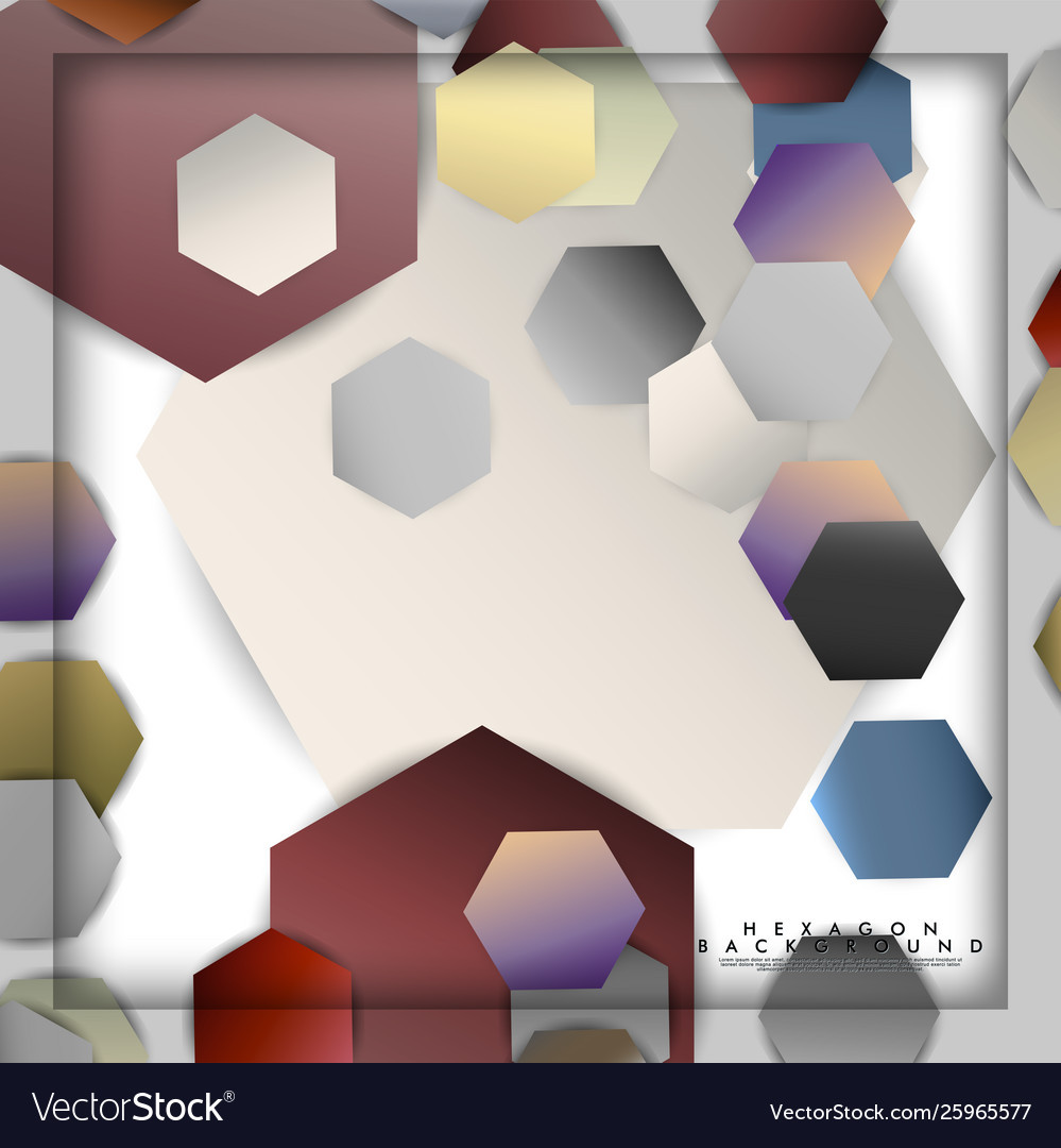 Abstract hexagon background with color stone vector image Abstract hexagon background with color stone