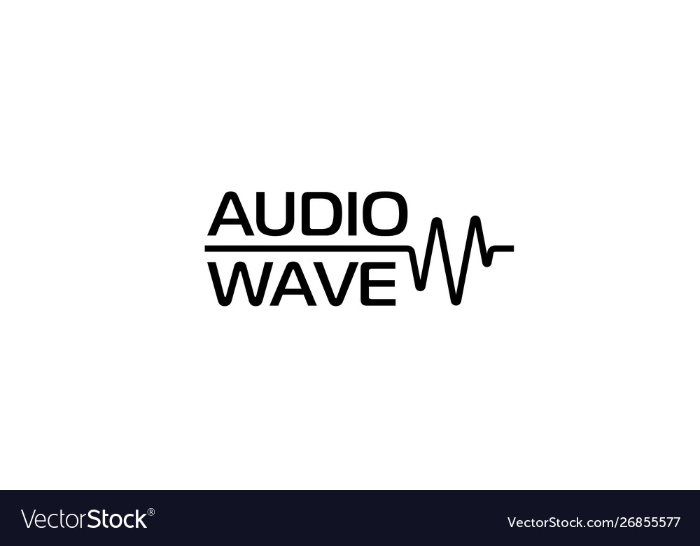 Audio wave or cardio logo template Royalty Free Vector Image