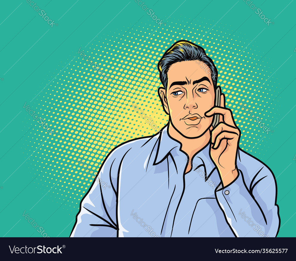 Business man listening a work conversation Vector Image