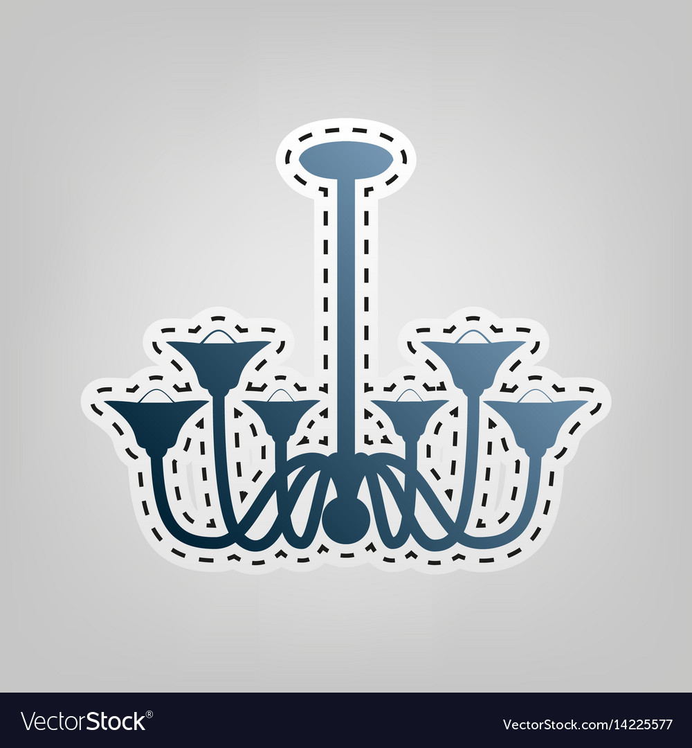 Chandelier simple sign blue icon