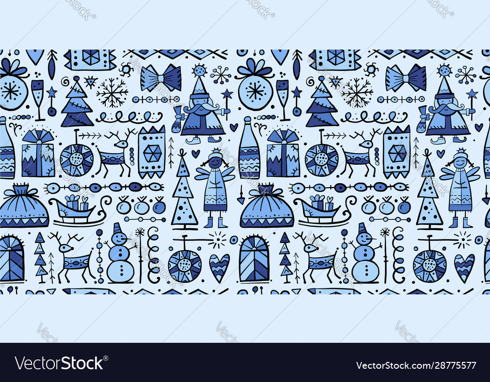 Christmas seamless background sketch