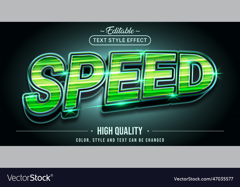 Editable text style effect - speed Royalty Free Vector Image