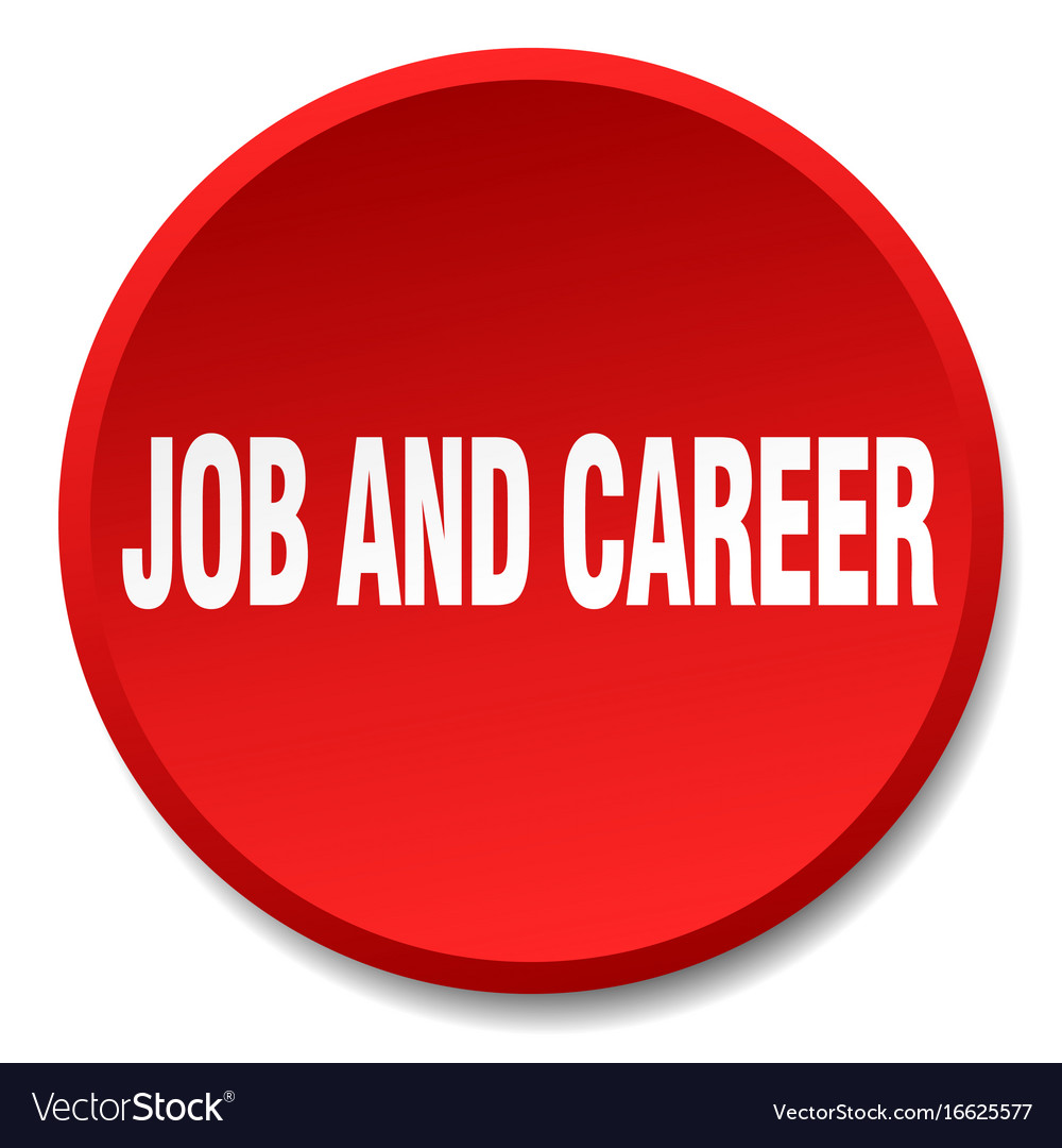 Job and career red round flat isolated push button