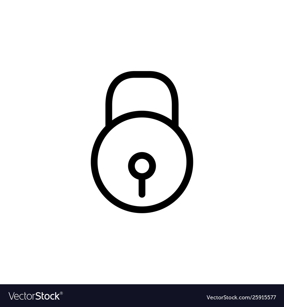 Lock line icon in flat style for app ui websites vector image Lock line icon in flat style for app ui websites