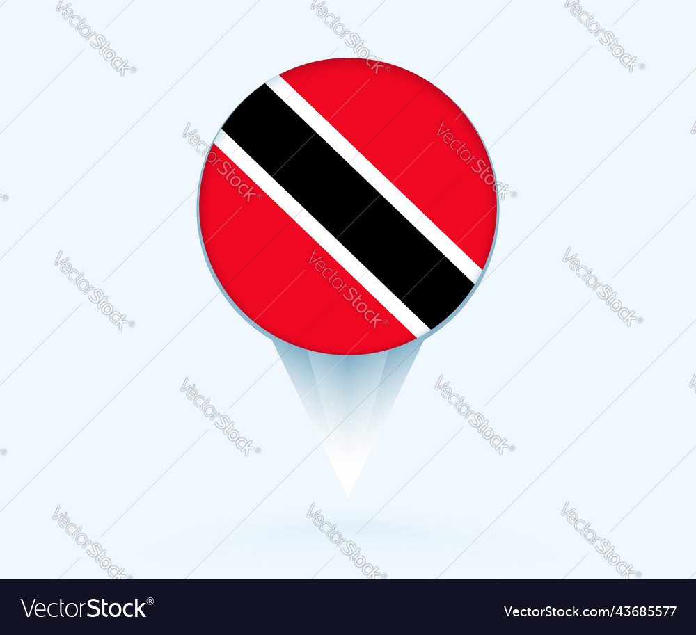 Map pointer with flag of trinidad and tobago