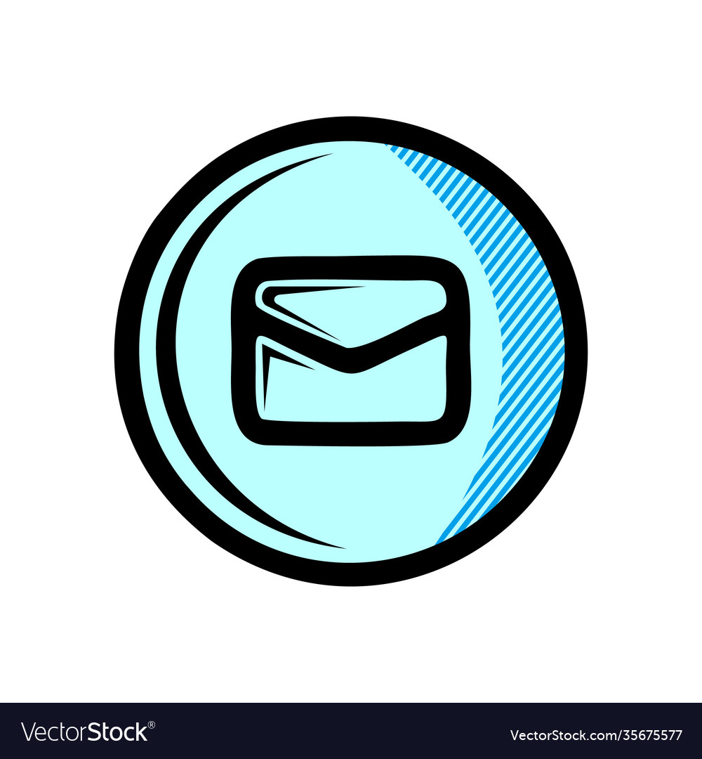 Message icon isolated on white background from vector image Message icon isolated on white background from