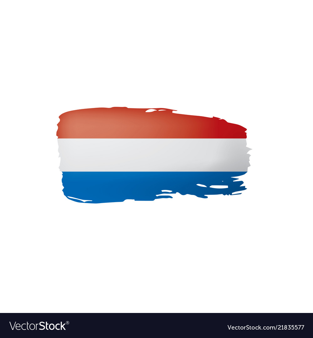 Netherlands flag on a white