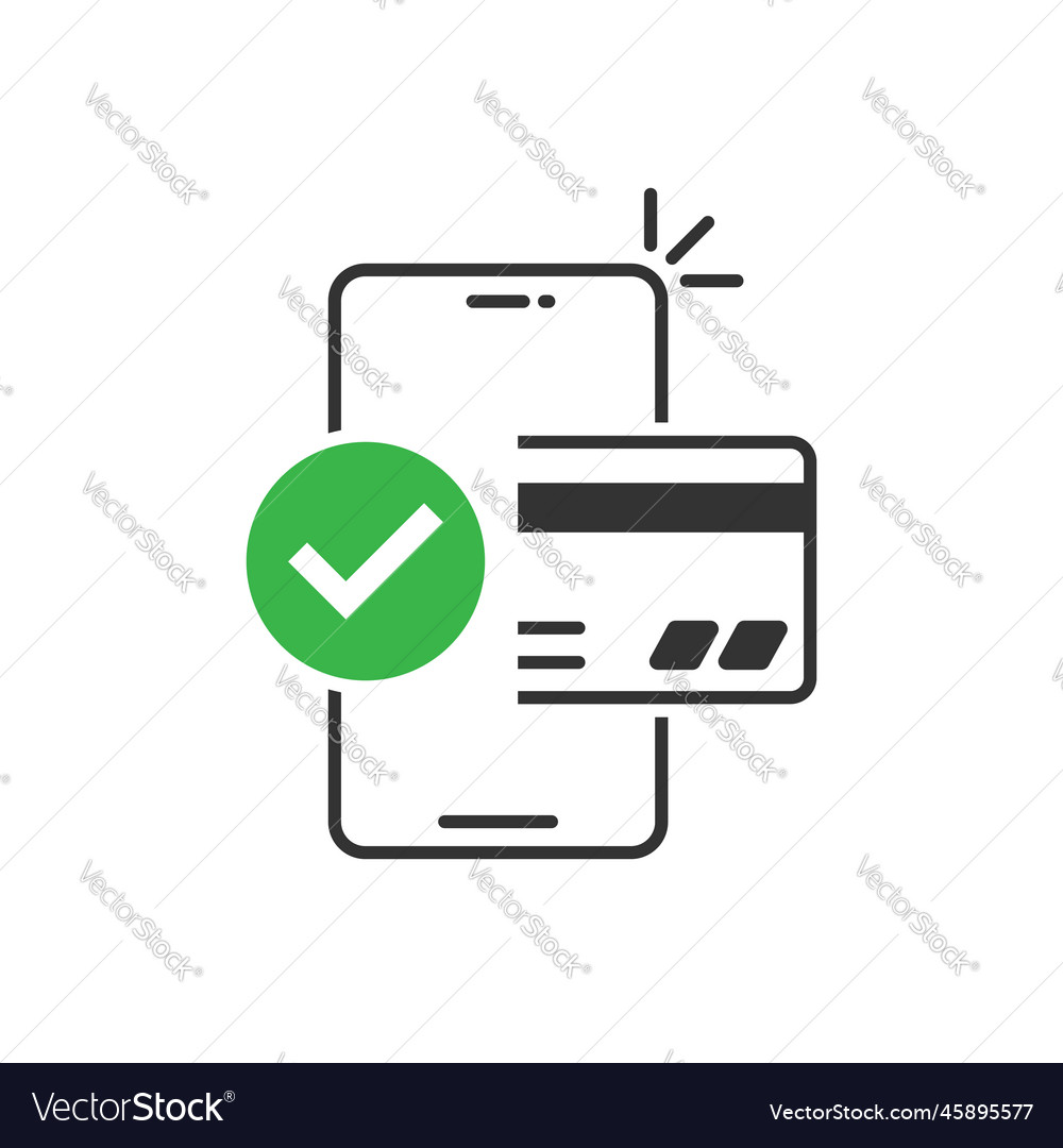 Pay by credit card icon in flat style electronic vector image Pay by credit card icon in flat style electronic