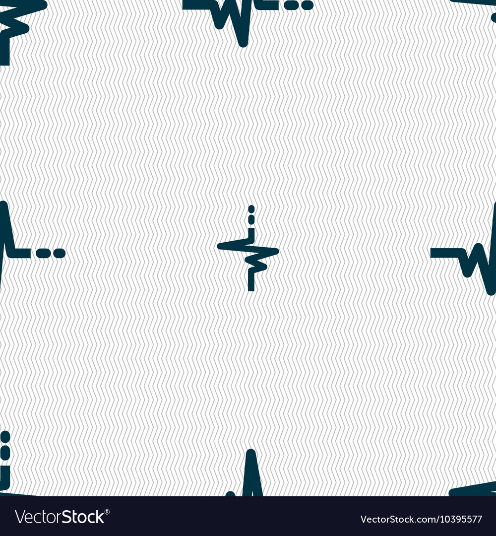 Pulse sign seamless pattern with geometric texture