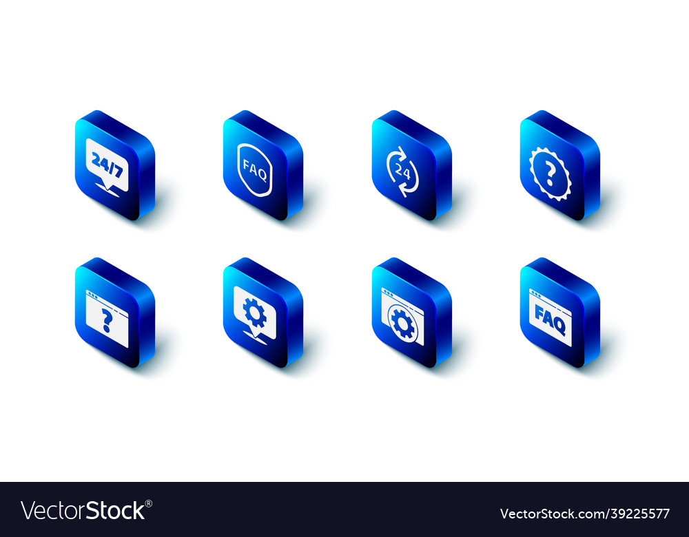 Set shield with text faq telephone 24 hours vector image Set shield with text faq telephone 24 hours