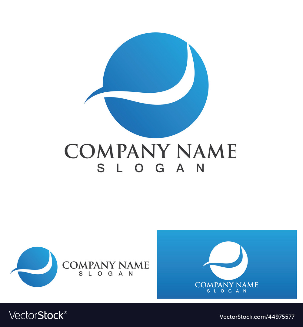 Water wave logo template icon design Royalty Free Vector