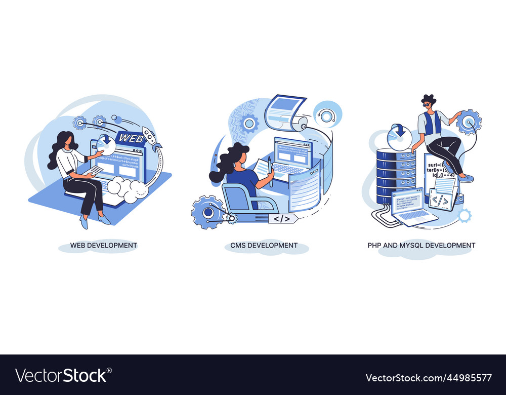 Website architecture concepts web development vector image Website architecture concepts web development
