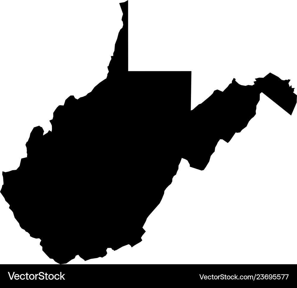 West virginia state of usa solid black Vector Image