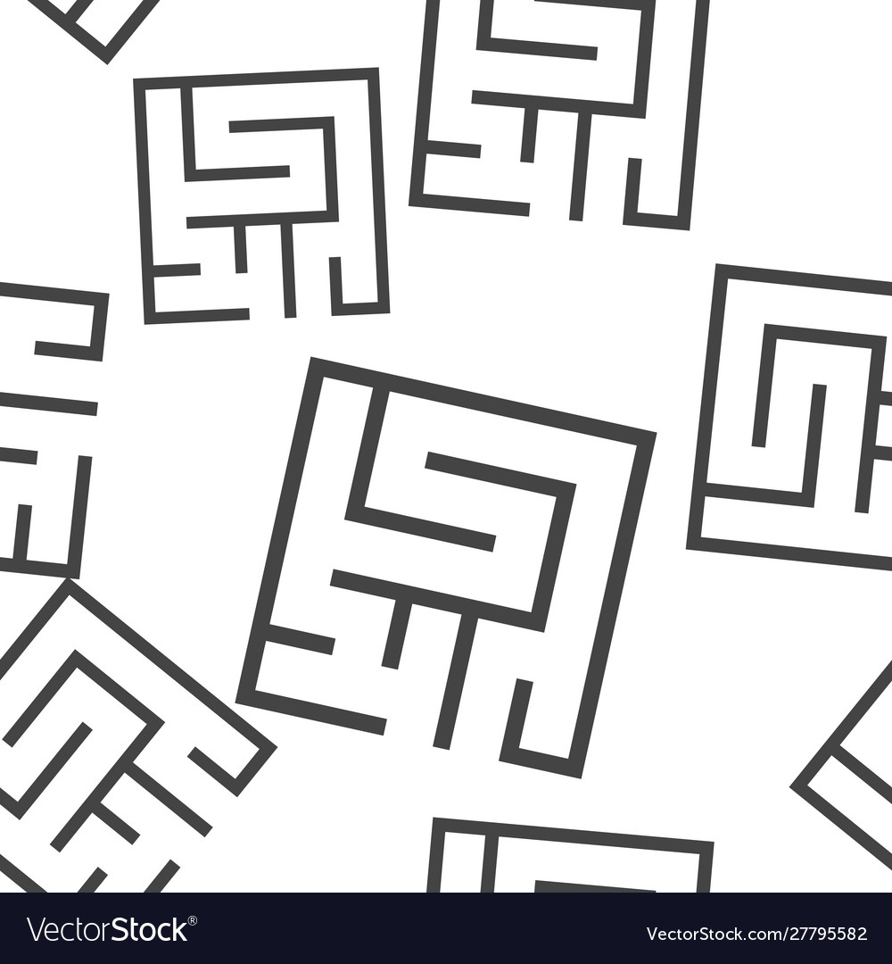 A maze seamless pattern on white background vector image A maze seamless pattern on white background