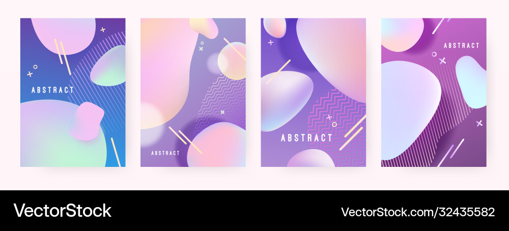 Abstract backgrounds with liquid gradient drops Vector Image