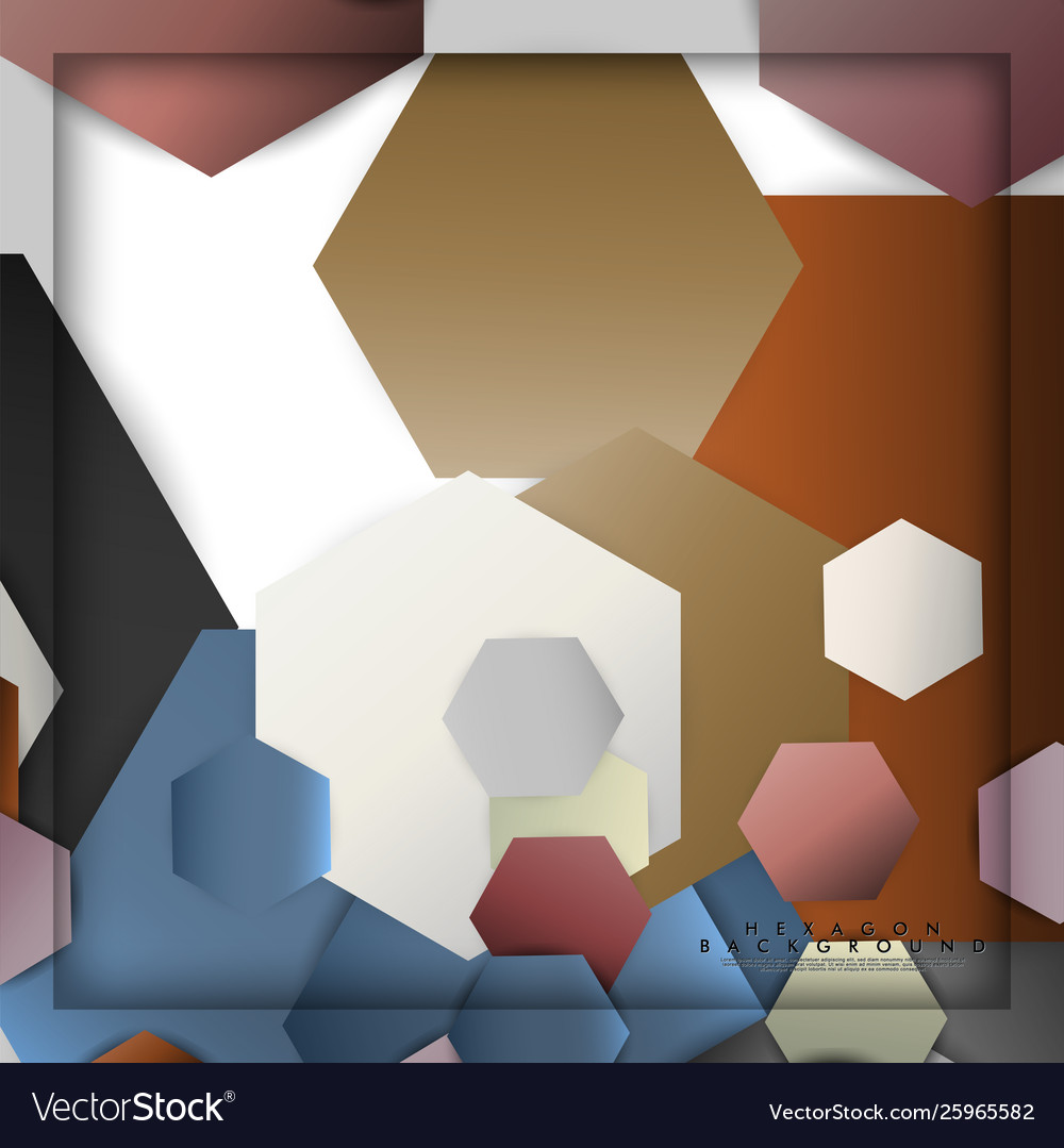 Abstract hexagon background with color stone vector image Abstract hexagon background with color stone