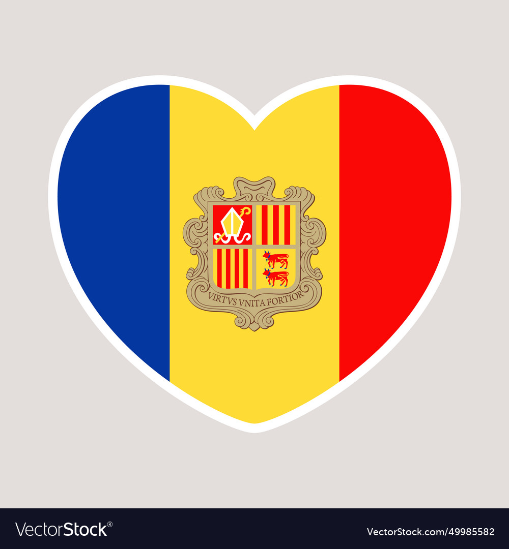 Andorra heart flag national flag isolated on Vector Image