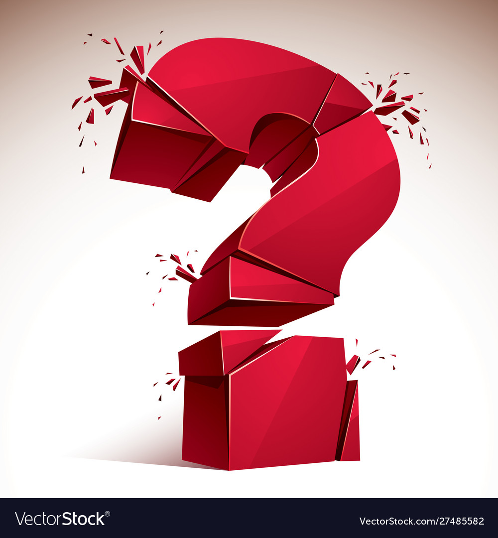 Broken question mark exploding query breaking vector image Broken question mark exploding query breaking