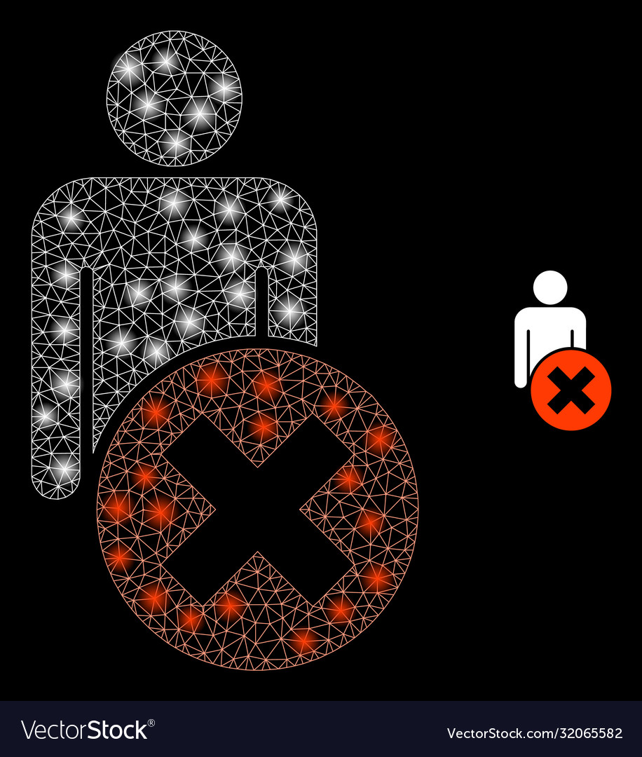 Delete man - bright web net with light spots vector image Delete man - bright web net with light spots