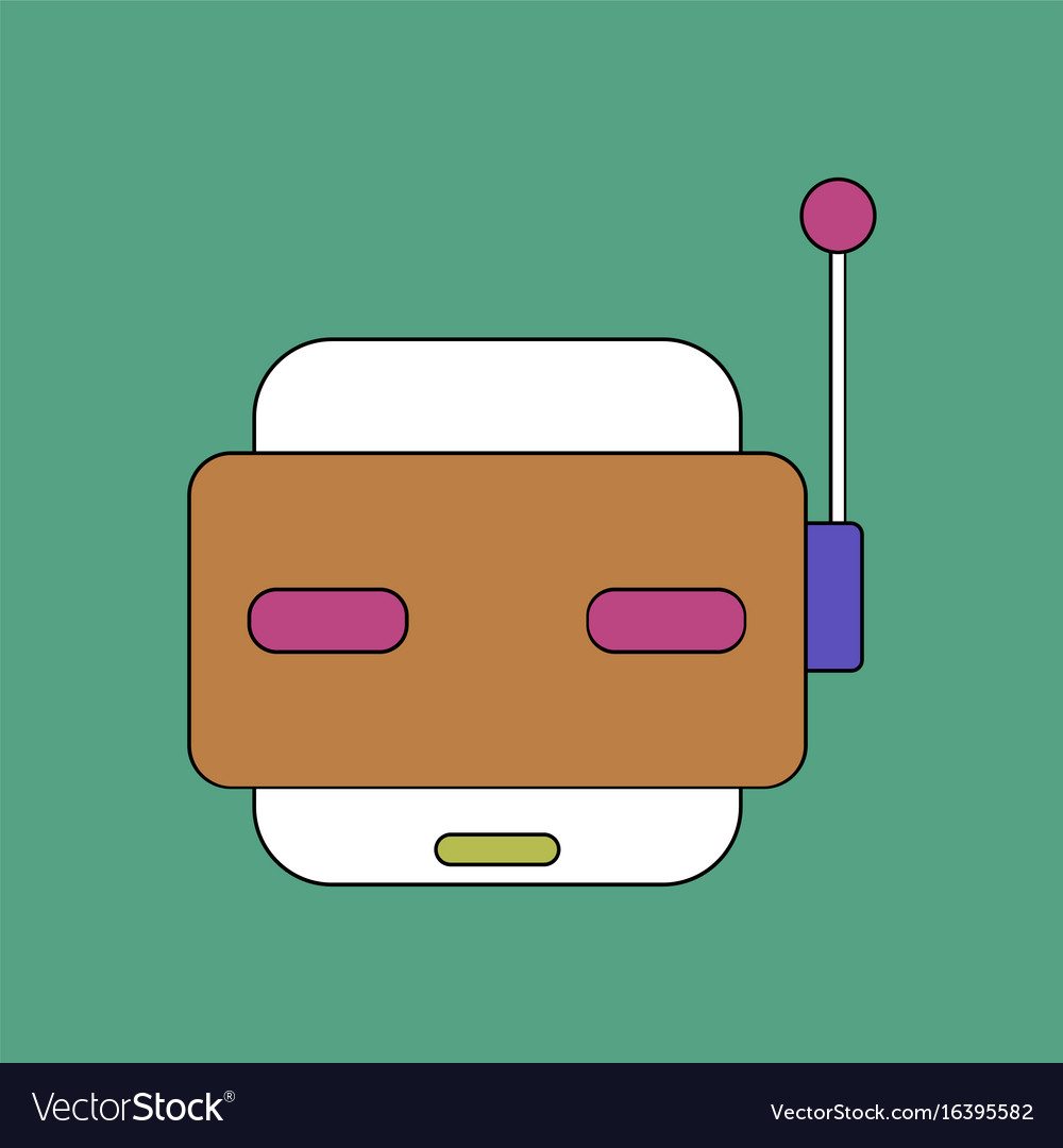 Flat icon design collection toy robot face