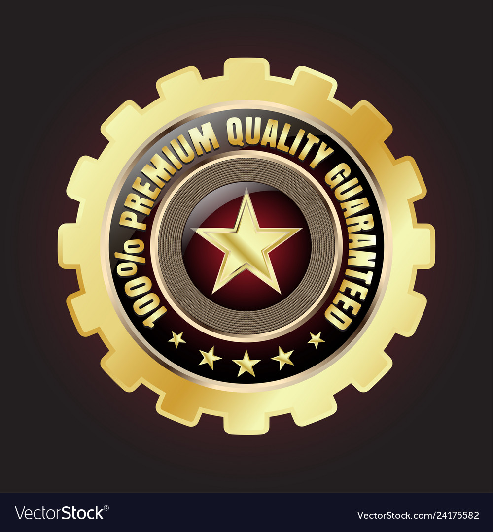 Golden premium quality badge