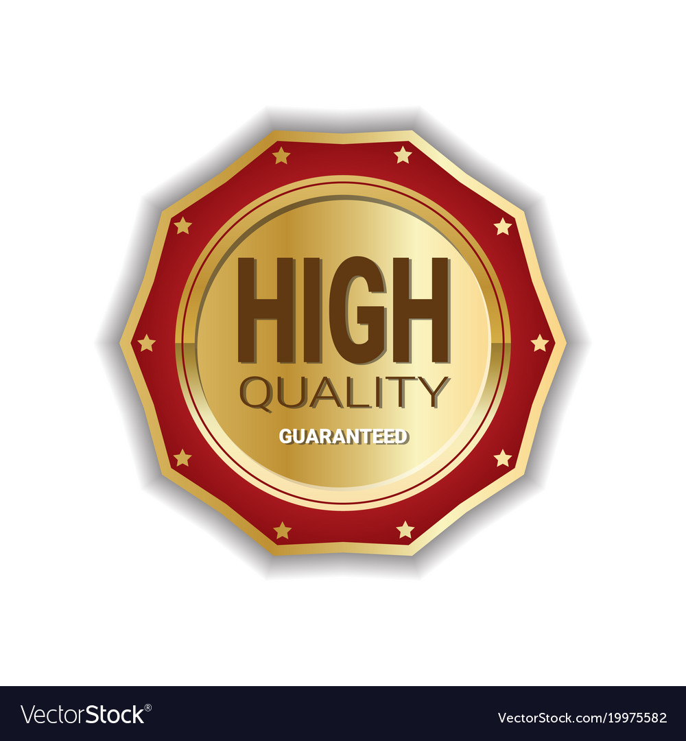 High quality medal badge golden icon guaranteed Vector Image