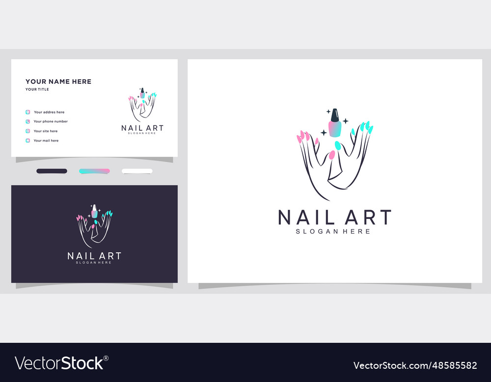 Nail art icon logo with modern concept Royalty Free Vector