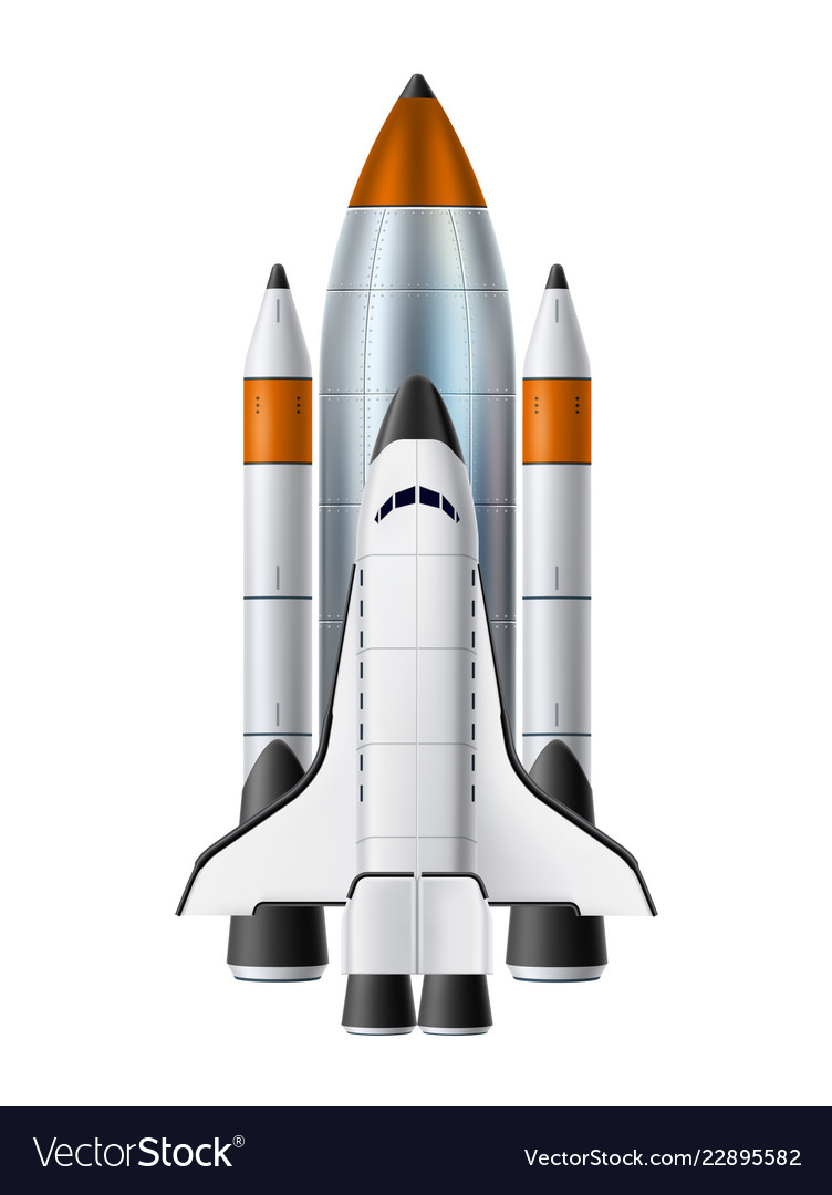 Spacecraft shuttle rocket mock up realistic Vector Image