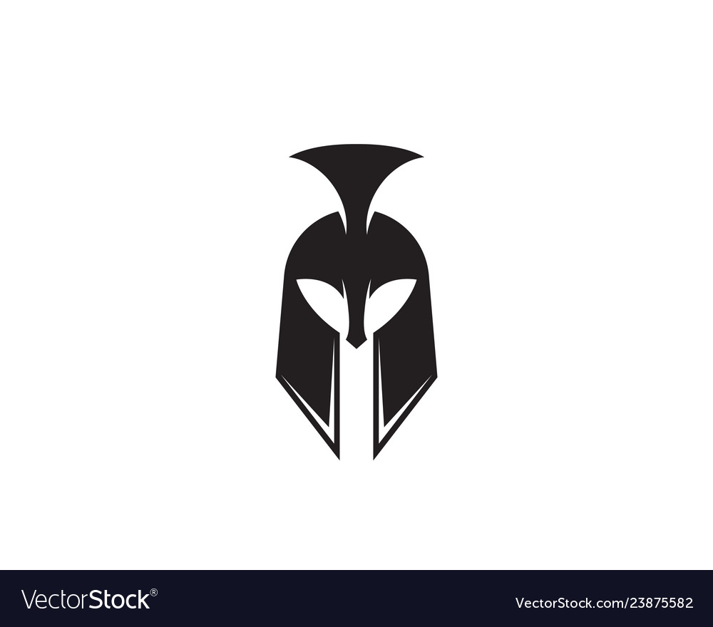 Spartan helmet logo template Royalty Free Vector Image