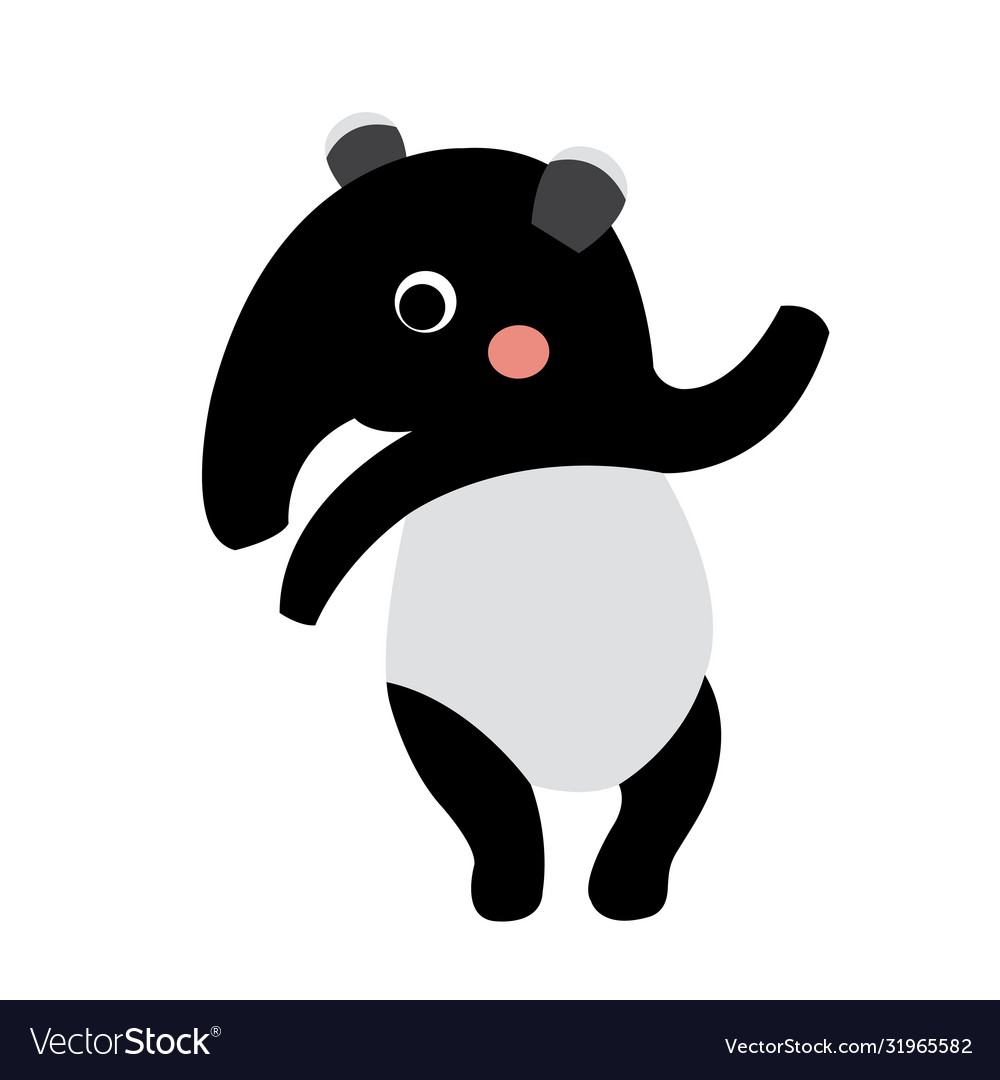 Tapir standing on two legs animal cartoon Vector Image Tapir standing on two legs animal cartoon Vector Image